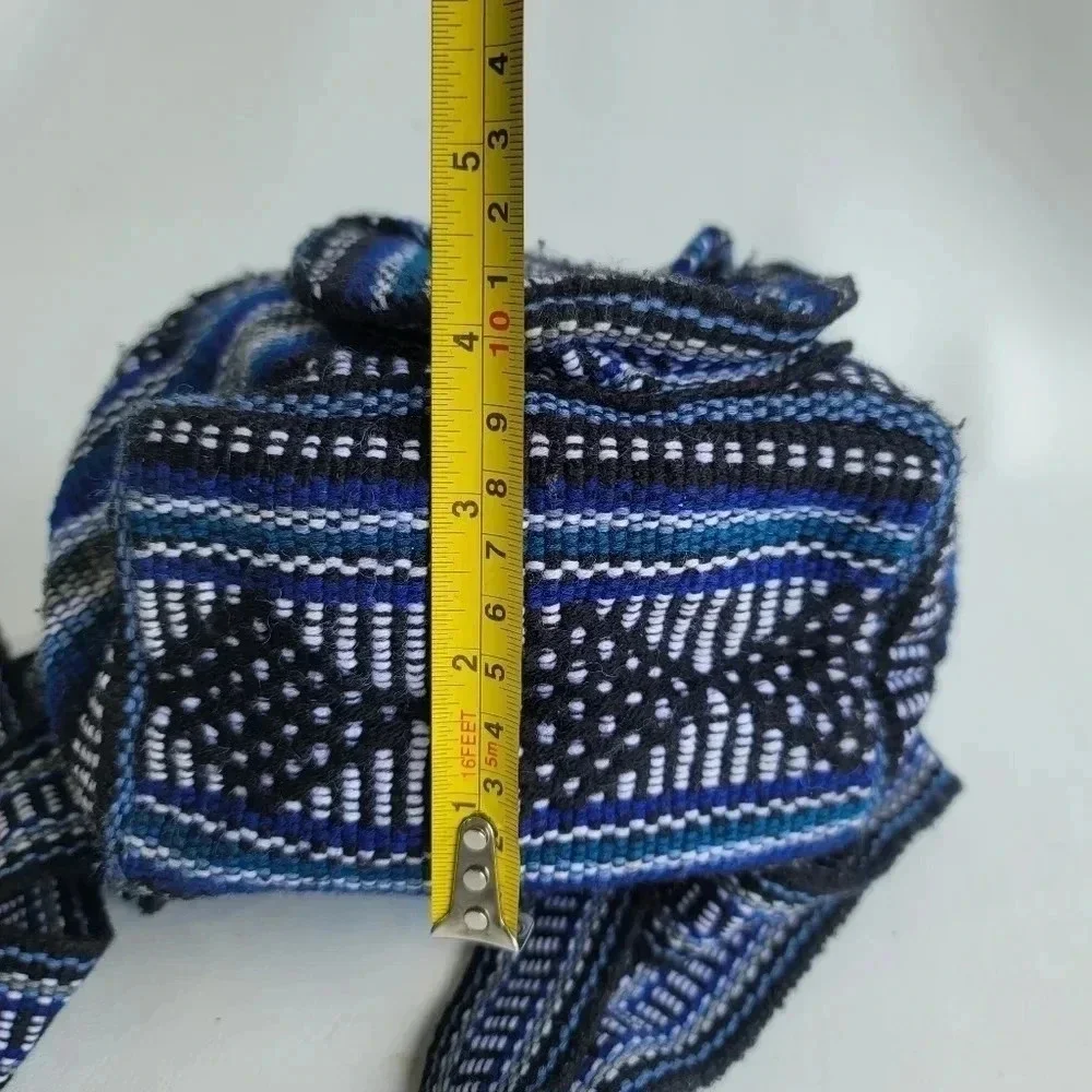 NWOT Pinzon Woven Mexico Backpack Artesanias Mr Pocket Drawstring Boho Bag Blue
